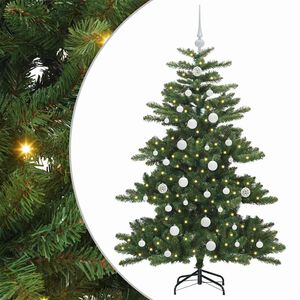vidaXL Dirbtinė Sulankstoma Kalėdų Eglutė Žalia 150 cm PVC ir Plienas
