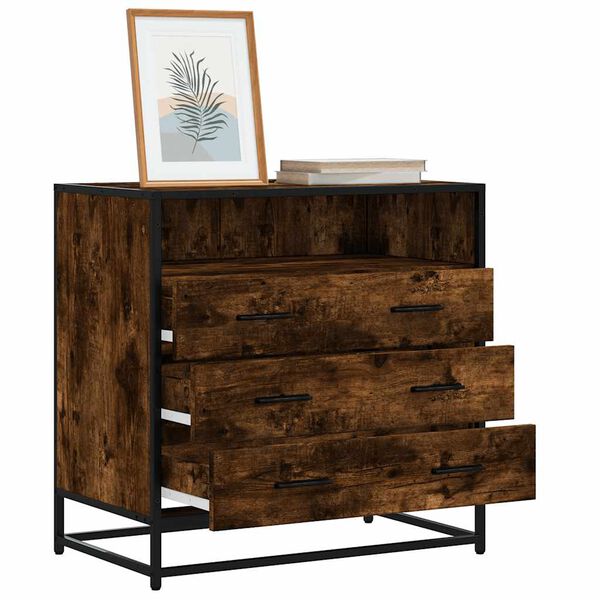 vidaXL Spintelė su stalčiais, dūminio ąžuolo, 60x36x103cm, mediena