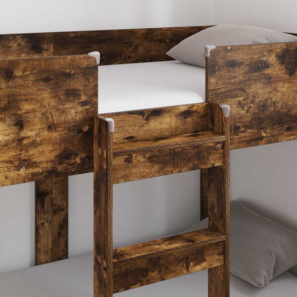 vidaXL Vaikų dvigulė lova Rūkyta ąžuolas 80 x 160 cm Apdirbta mediena