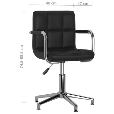 vidaXL Pasukama valgomojo kėdė, juodos spalvos, dirbtinė oda (334750)