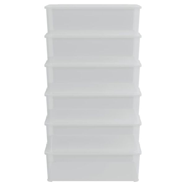 vidaXL Plastikinės daiktadėžės, 6vnt., 25l, sukraunamos