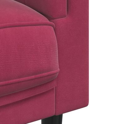 vidaXL Krėslas su pagalvėle, vyno raudonos spalvos, aksomas