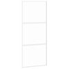 vidaXL Stumdomos durys, baltos, 90x205cm, grūdintas stiklas/aliuminis