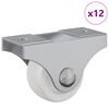 vidaXL Ratukas 12 vnt. Balta 42 x 11,5 x 29 mm Geležis