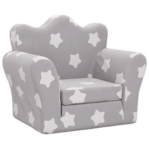 vidaXL Vaiki&scaron;ka sofa-lova, pilka, mink&scaron;tas pliu&scaron;as, su žvaigždėmis