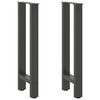 vidaXL Konsolinio stalo kojos, antracito spalvos, 2 vnt., 28x(72-73) cm, plienas