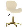 vidaXL Pasukamos valgomojo kėdės, 2vnt., kreminės spalvos, aksomas