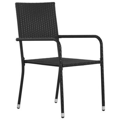 vidaXL Lauko valgomojo kėdės, 6vnt., juodos spalvos, poliratanas