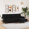 vidaXL Trivietė sofa su pakoja, juodos spalvos, 210cm, audinys