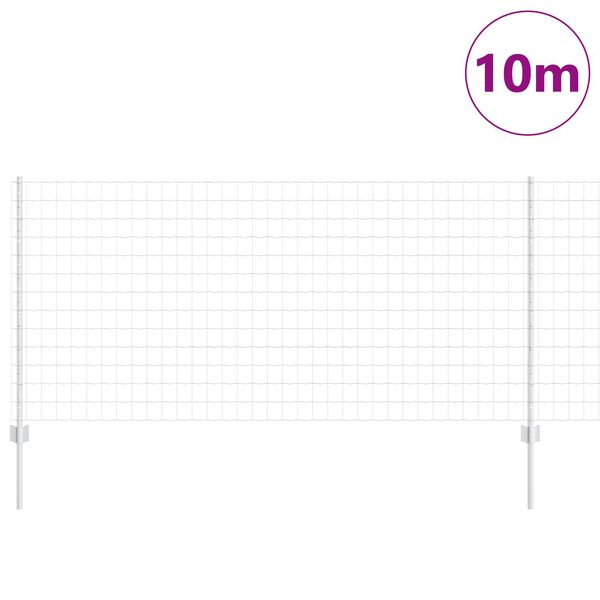 vidaXL Tvora su stulpais Sidabro 1 x 10 m Plienas