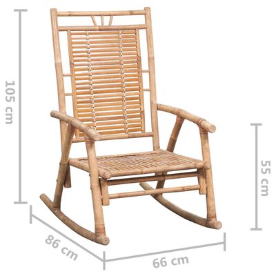 vidaXL Supama kėdė su pagalvėle, bambukas (41894+314236)