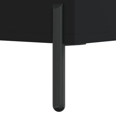 vidaXL Komoda, juodos spalvos, 34,5x34x180cm, apdirbta mediena