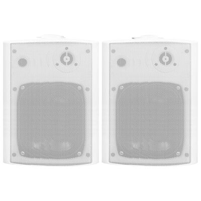 vidaXL Prie sienos montuojami stereo garsiakalbiai, 2vnt., balti, 120W