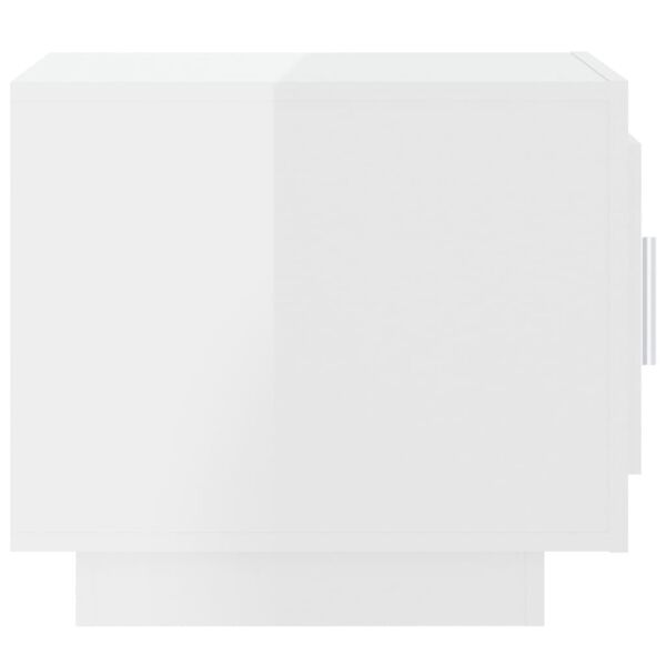 vidaXL Kavos staliukas, baltas, 51x50x45cm, apdirbta mediena, blizgus