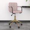 vidaXL Pasukamos valgomojo kėdės, 4vnt., rožinės spalvos, aksomas