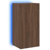 vidaXL Sieninė TV spintelė su LED lemputėmis, ruda, 40,5x35x80cm