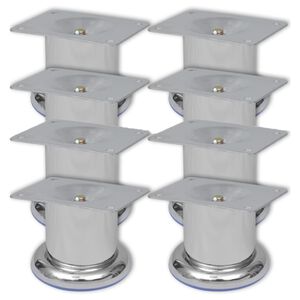 vidaXL Apvalios sofos kojelės, 8 vnt., chromas, 60 mm (2x242157)
