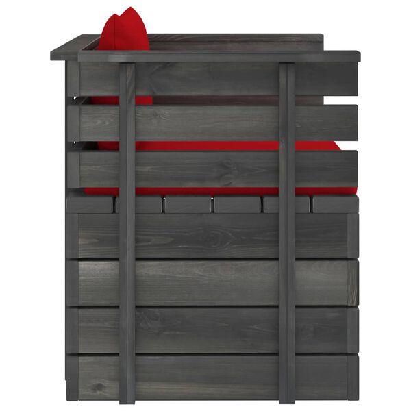 vidaXL Sodo krėslas su pagalvėlėmis , pušies mediena (315417+315058)