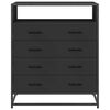 vidaXL Stalčių spintelė Juoda 70x41x83,5 cm Inžinierinė mediena