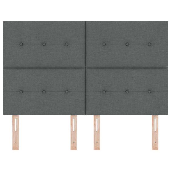 vidaXL Galvūgalis su galvūgalio Tamsiai pilka 160 cm Dirbtinė oda