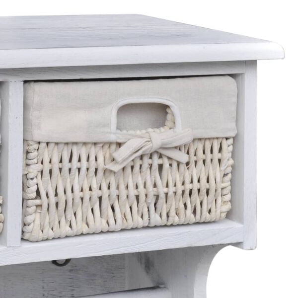 vidaXL Sieninė lentyna, balta, 60x23,5x33cm, paulovnijos mediena