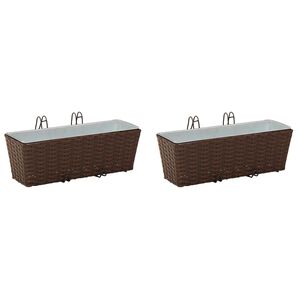 vidaXL Turėklas 2 vnt. Ruda 50 x 17 x 17 cm Metalas