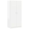 vidaXL Drabužių spinta, balta, 80x52x180cm, apdirbta mediena, blizgi