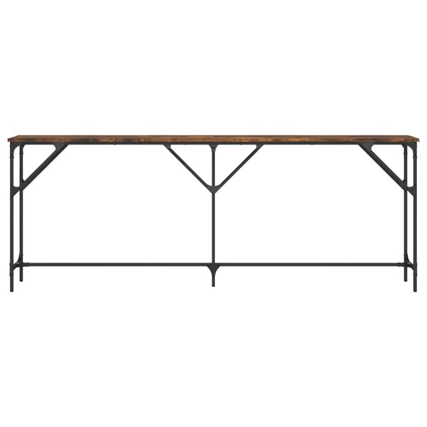 vidaXL Konsolinis staliukas, dūminio ąžuolo, 200x29x75cm, mediena