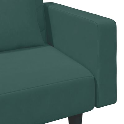 vidaXL Sofos komplektas su pagalvėmis, 2 dalių, žalias, aksomas