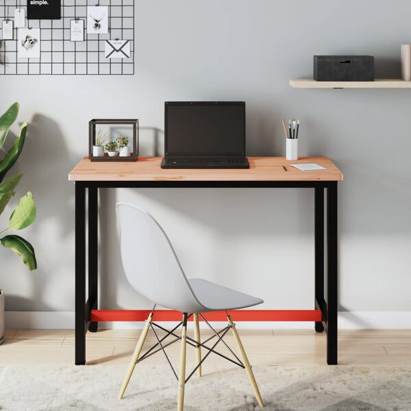 vidaXL Darbastalis, 115x55x81,5cm, bukmedžio masyvas ir metalas