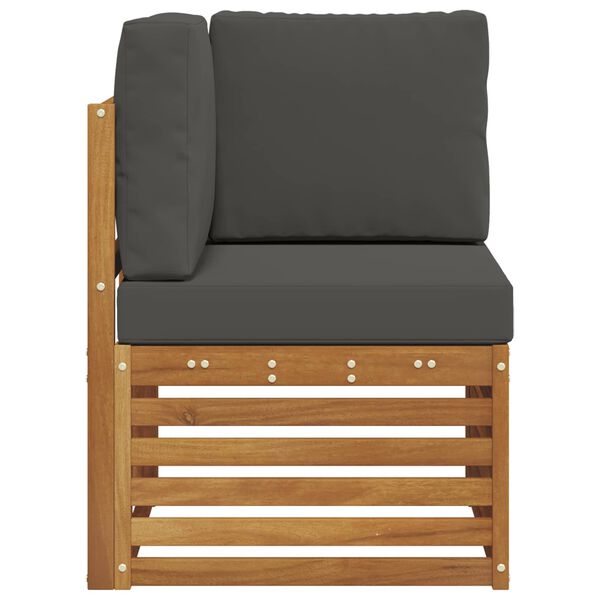 vidaXL Lauko kampinė sofa Kietos akacijos mediena Natūrali