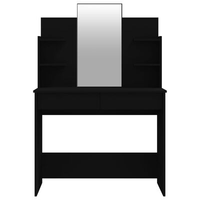 vidaXL Kosmetinio staliuko komplektas, juodos spalvos, 96x40x142cm