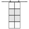 vidaXL Stumdomos durys su įrangos rinkiniu, juodas, 90x205 cm