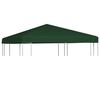 vidaXL Vir&scaron;utinis pavėsinės uždangalas, žalias, 310 g/m&sup2;, 3x3m