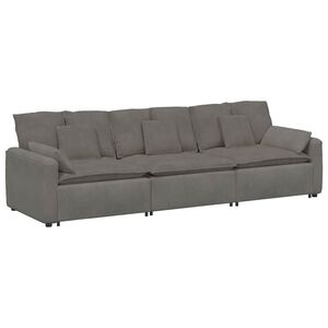 vidaXL Modulinė sofa su pagalvėlėmis, &scaron;viesiai pilka