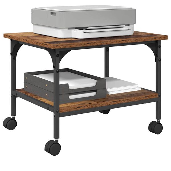 vidaXL Spausdintuvo laikiklis Senovinis medis 50 x 40 x 38 cm