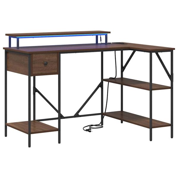 vidaXL Stalas Rudas ąžuolas 120 x 79 x 86,5 cm Apdirbta mediena