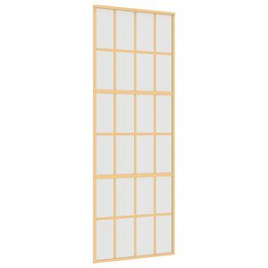 vidaXL Stumdomos durys, auksinės, 76x205cm, ESG stiklas ir aliuminis