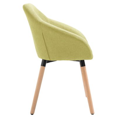 vidaXL Valgomojo kėdės, 4 vnt., žalios spalvos, audinys (2x283464)