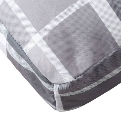 vidaXL Paletės pagalvėlė, pilka, 80x40x10cm, audinys, languota