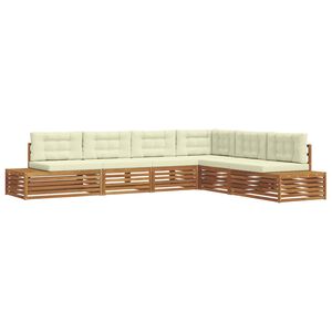vidaXL Lauko sofos komplektas 6 Vienetas Natūralus ir grietinėlė