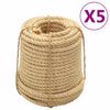 vidaXL Sizalio virvės, 5vnt., 20mm, 100m