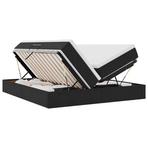 vidaXL Lova su daiktų laikymo vieta ir čiužiniu Juoda 200 x 200 cm
