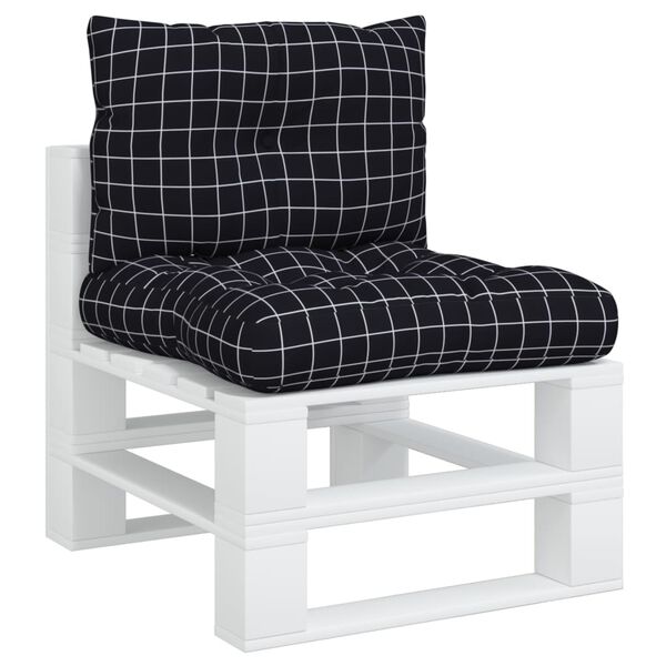 vidaXL Palečių pagalvėlės, 2vnt., oksfordo audinys, juodi langeliai