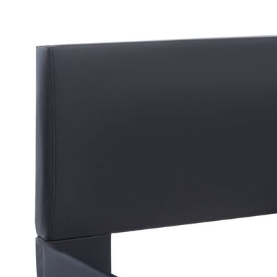 vidaXL Lovos rėmas su LED, juodos spalvos, 180x200cm, dirbtinė oda