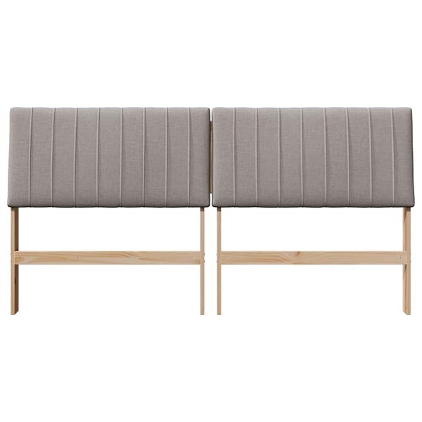 vidaXL Apmu&scaron;ta lovos galvūgalis Taupe 200 cm Kietos pu&scaron;ies mediena