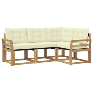 vidaXL Lauko sofos komplektas su pagalve 4 pcs Balta ir kreminė
