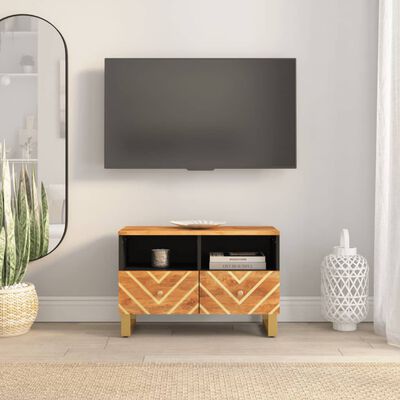 vidaXL TV spintelė, ruda ir juoda, 70x33,5x46cm, mango masyvas