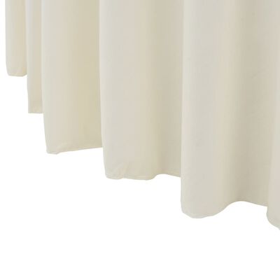 vidaXL Įtempiamos staltiesės su sijonais, 2 vnt., krem. sp., 180x74 cm