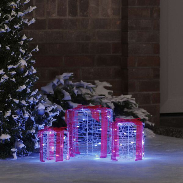 vidaXL Dovanos Dėžutės Dekoracija 3 pcs Mėlyna 20 x 20 x 21 cm Akrilas